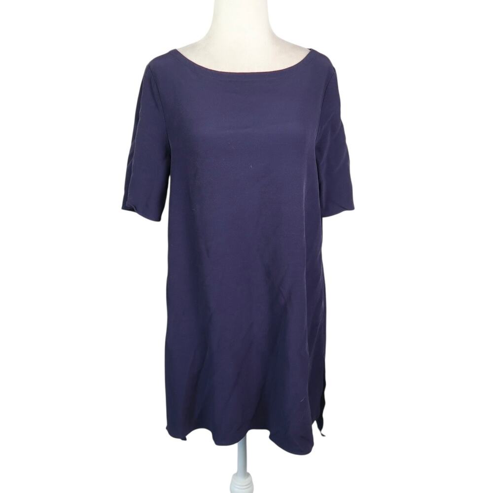 Eileen Fisher Navy Blue Lyocell T-Shirt Tunic Blouse Top S